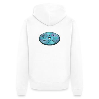 Digitale Zukunft Computer 90er Retro Design - Unisex Premium Bio Zip Hoodie - Weiß - Hinten - Thijin (182cm)
