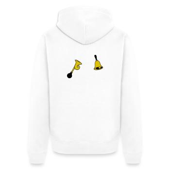 Bell & Horn - Unisex Premium Organic Zip Hoodie - white - Back - Thijin (182cm)