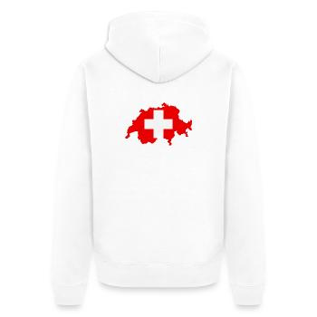 Carte suisse avec drapeau - Veste à capuche bio Premium Unisexe - blanc - Dos - Thijin (182cm)