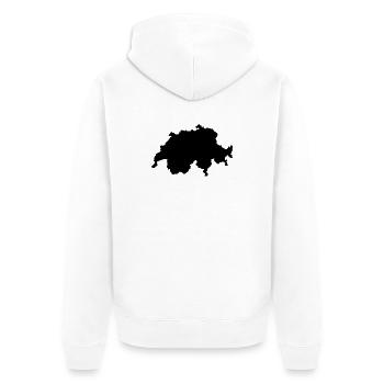 Schweizer Karte - Unisex Premium Bio Zip Hoodie - Weiß - Hinten - Thijin (182cm)