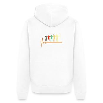 Bow Hunting Heartbeat Retro Archer Silhouette - Unisex Premium Organic Zip Hoodie - white - Back - Thijin (182cm)