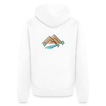 Berge Mountains - Unisex Premium Organic Zip Hoodie - white - Back - Thijin (182cm)