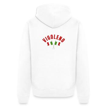Vigoleno Crossed Italian Flags - Unisex Premium Organic Zip Hoodie - white - Back - Thijin (182cm)