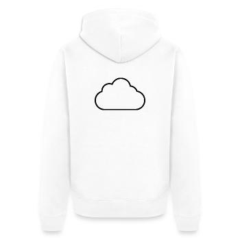 Cloud outline - Unisex Premium Organic Zip Hoodie - white - Back - Thijin (182cm)