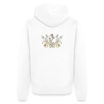 Blumen - Unisex Premium Bio Zip Hoodie - Weiß - Hinten - Thijin (182cm)