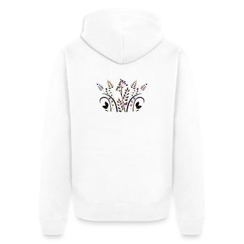 Blumen - Unisex Premium Bio Zip Hoodie - Weiß - Hinten - Thijin (182cm)