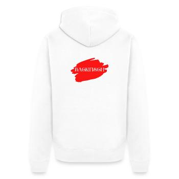 Backfisch - Wortschätze - vergessene Wörter - Unisex Premium Bio Zip Hoodie - Weiß - Hinten - Thijin (182cm)