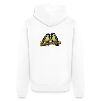 Great Pair on Branch - Unisex Premium Organic Zip Hoodie - white - Back - Thijin (182cm)