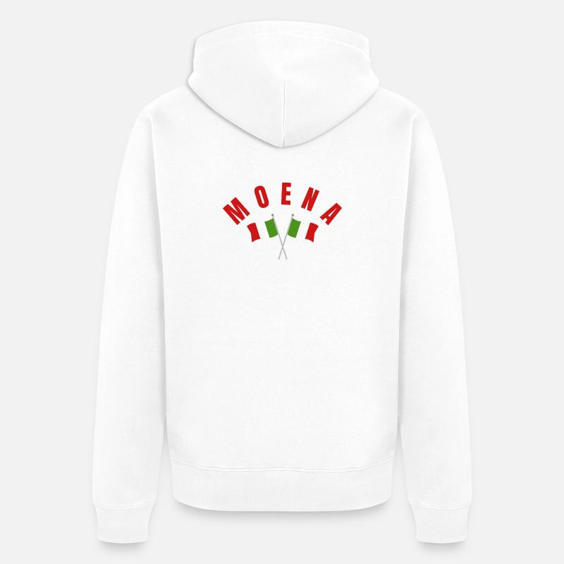 Drapeaux italiens de Modène - Veste à capuche bio Premium Unisexe - blanc