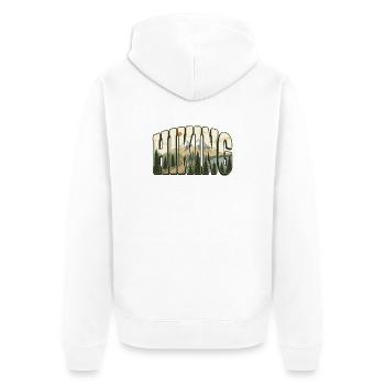Wandern Arched Letters Mountain Trail Forest Tee - Unisex Premium Bio Zip Hoodie - Weiß - Hinten - Thijin (182cm)