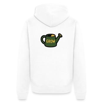 L’arrosage peut faire pousser des plantes jardinières - Veste à capuche bio Premium Unisexe - blanc - Dos - Thijin (182cm)