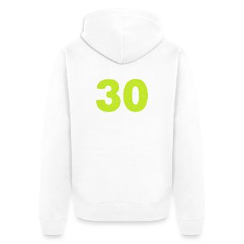 Neon 30 Anniversary Design - Unisex Premium Organic Zip Hoodie - white - Back - Thijin (182cm)