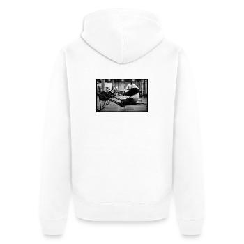 Panda Rowing - Unisex Premium Organic Zip Hoodie - white - Back - Thijin (182cm)