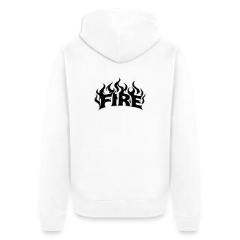 Flammes de feu - couleurs librement sélectionnables - Veste à capuche bio Premium Unisexe - blanc - Dos - Thijin (182cm)