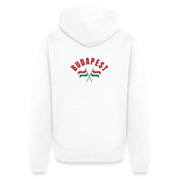 Budapest Hungarian Flags - Unisex Premium Organic Zip Hoodie - white - Back - Thijin (182cm)