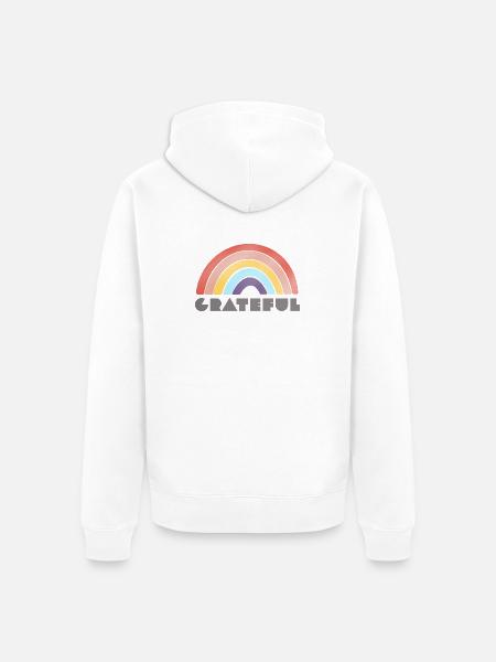 Dankbar - Unisex Premium Bio Zip Hoodie - Weiß