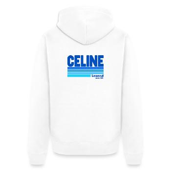Légend Céline bleu - Unisex Premium Bio Zip Hoodie - Weiß - Hinten - Thijin (182cm)