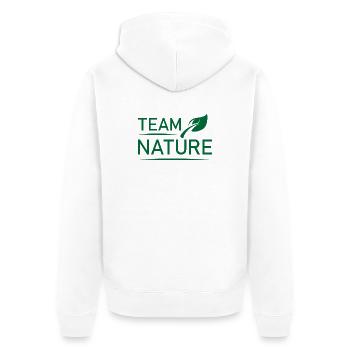 team nature Natur Wald Wälder Symbol Logo icon - Unisex Premium Bio Zip Hoodie - Weiß - Hinten - Thijin (182cm)