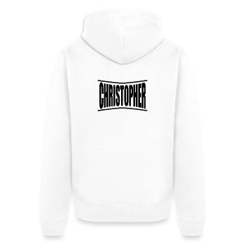 t-shirt Christopher t-shirt idée cadeau - Veste à capuche bio Premium Unisexe - blanc - Dos - Thijin (182cm)