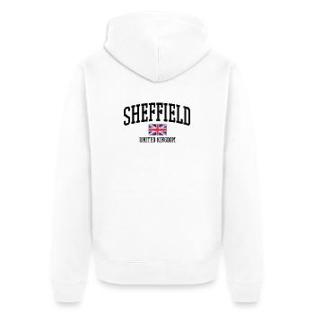 Sheffield UK Distressed Flag - Unisex Premium Bio Zip Hoodie - Weiß - Hinten - Thijin (182cm)