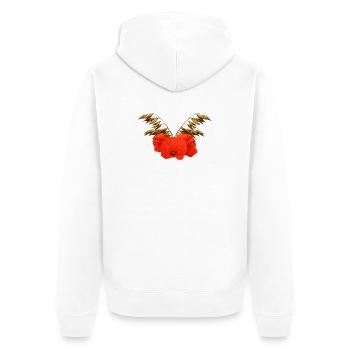 ländliche blumenmuster, Mohnmuster mit Hafer - Unisex Premium Bio Zip Hoodie - Weiß - Hinten - Thijin (182cm)