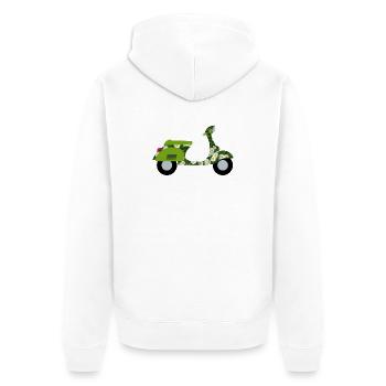 Roller Daisy Meadow Holiday Summer Italy Fan - Unisex Premium Organic Zip Hoodie - white - Back - Thijin (182cm)