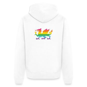 Pride Month LGBTQ - LGBTQ Walisischer Drache - Unisex Premium Bio Zip Hoodie - Weiß - Hinten - Thijin (182cm)