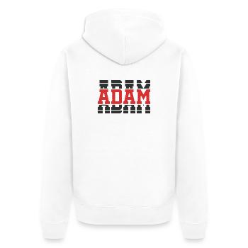 Adam T-Shirt T-Shirt Geschenkidee gestapelter Text - Unisex Premium Bio Zip Hoodie - Weiß - Hinten - Thijin (182cm)