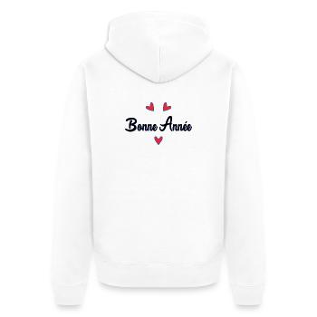 ALLES GUTE ZUM NEUEN JAHR. SILVESTER - Unisex Premium Bio Zip Hoodie - Weiß - Hinten - Thijin (182cm)