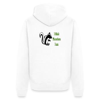 Humorvolle Skunk-Philosophie Zitat-Design - Unisex Premium Bio Zip Hoodie - Weiß - Hinten - Thijin (182cm)