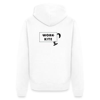 Kitesurfing, no work - kite - Unisex Premium Bio Zip Hoodie - Weiß - Hinten - Thijin (182cm)