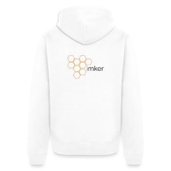 Imker - Design mit Honigwaben - Unisex Premium Bio Zip Hoodie - Weiß - Hinten - Thijin (182cm)