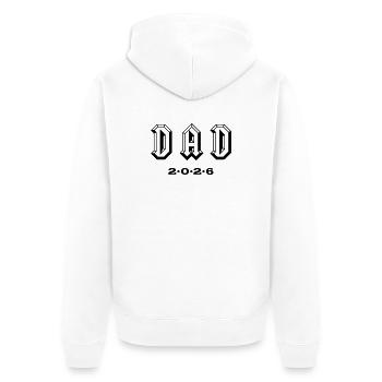 Dad 26 Vater Baby Papa 2026 Vatertagsgeschenk - Unisex Premium Bio Zip Hoodie - Weiß - Hinten - Thijin (182cm)