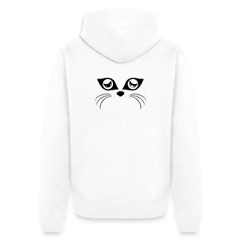 Yeux de chat (noir) - Veste à capuche bio Premium Unisexe - blanc - Dos - Thijin (182cm)