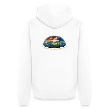 The world is what you believe - Unisex Premium Organic Zip Hoodie - white - Back - Thijin (182cm)