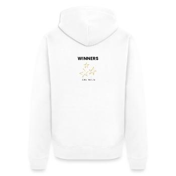 Les gagnants sont réduits à une citation motivationnelle minimale - Veste à capuche bio Premium Unisexe - blanc - Dos - Thijin (182cm)