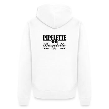 Pipelette en bicyclette - Veste à capuche bio Premium Unisexe - blanc - Dos - Thijin (182cm)