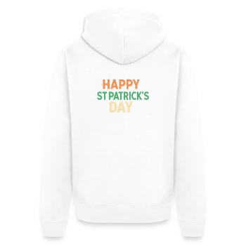 Frohen St. Patrick's Day - Unisex Premium Bio Zip Hoodie - Weiß - Hinten - Thijin (182cm)