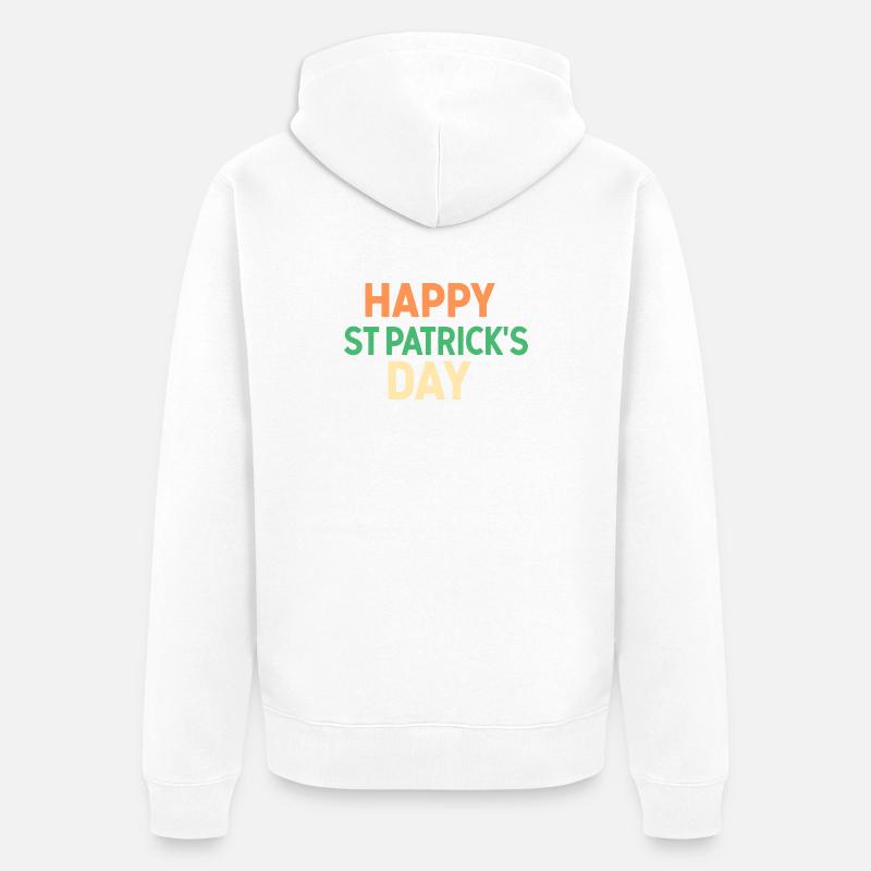 Joyeux Saint-Patrick - Veste à capuche bio Premium Unisexe - blanc