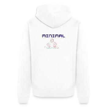 Minimal Beat - Unisex Premium Bio Zip Hoodie - Weiß - Hinten - Thijin (182cm)