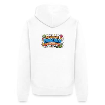 Ich bin nicht erwachsen Spruch Cartoon - Unisex Premium Bio Zip Hoodie - Weiß - Hinten - Thijin (182cm)