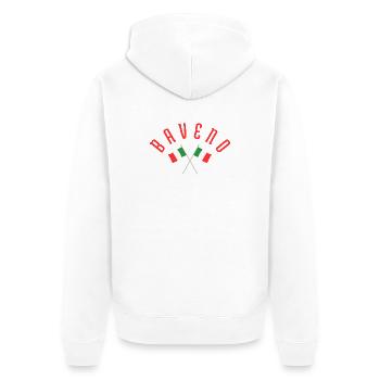 Baveno kreuzte italienische Flaggen - Unisex Premium Bio Zip Hoodie - Weiß - Hinten - Thijin (182cm)
