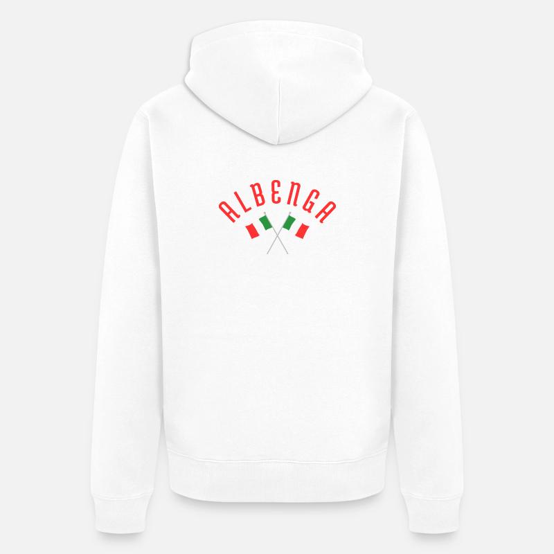 Blason du drapeau italien Albenga - Veste à capuche bio Premium Unisexe - blanc