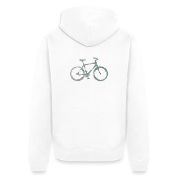 Bicycle in minimalist watercolor - Unisex Premium Organic Zip Hoodie - white - Back - Thijin (182cm)
