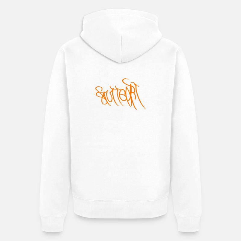 Graffiti Orange Hand Lettering Stuttgart - Veste à capuche bio Premium Unisexe - blanc
