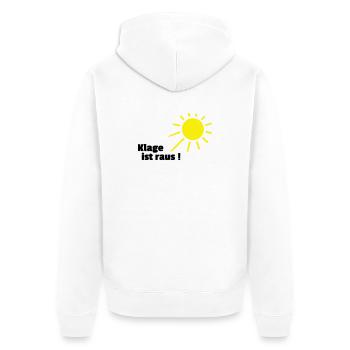 Klage ist raus Sonne - Unisex Premium Bio Zip Hoodie - Weiß - Hinten - Thijin (182cm)