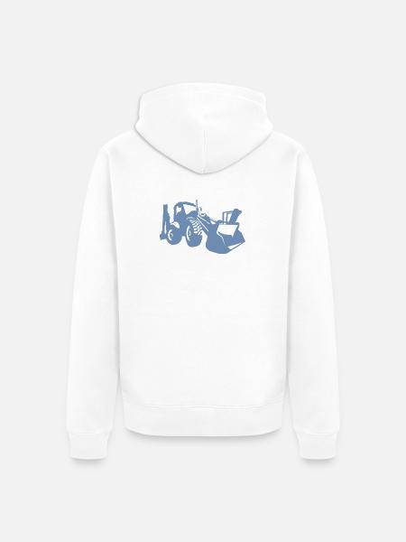 Bagger Radlader Baugeräteführer Silhouette - Unisex Premium Bio Zip Hoodie - Weiß
