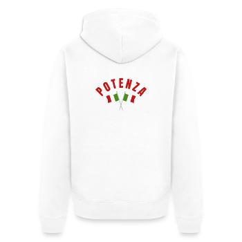 Potenza Italian Flags Emblem - Unisex Premium Organic Zip Hoodie - white - Back - Thijin (182cm)