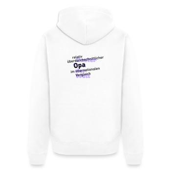 überdurchschnittlicher opa - Unisex Premium Bio Zip Hoodie - Weiß - Hinten - Thijin (182cm)