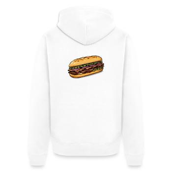 Illustration de sandwich - Veste à capuche bio Premium Unisexe - blanc - Dos - Thijin (182cm)